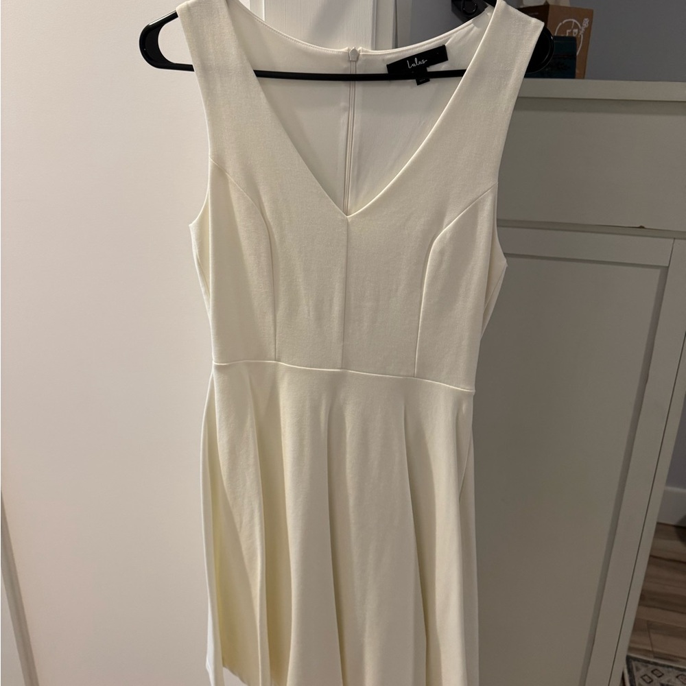 Lulu's Cream V-Neck Mini Dress